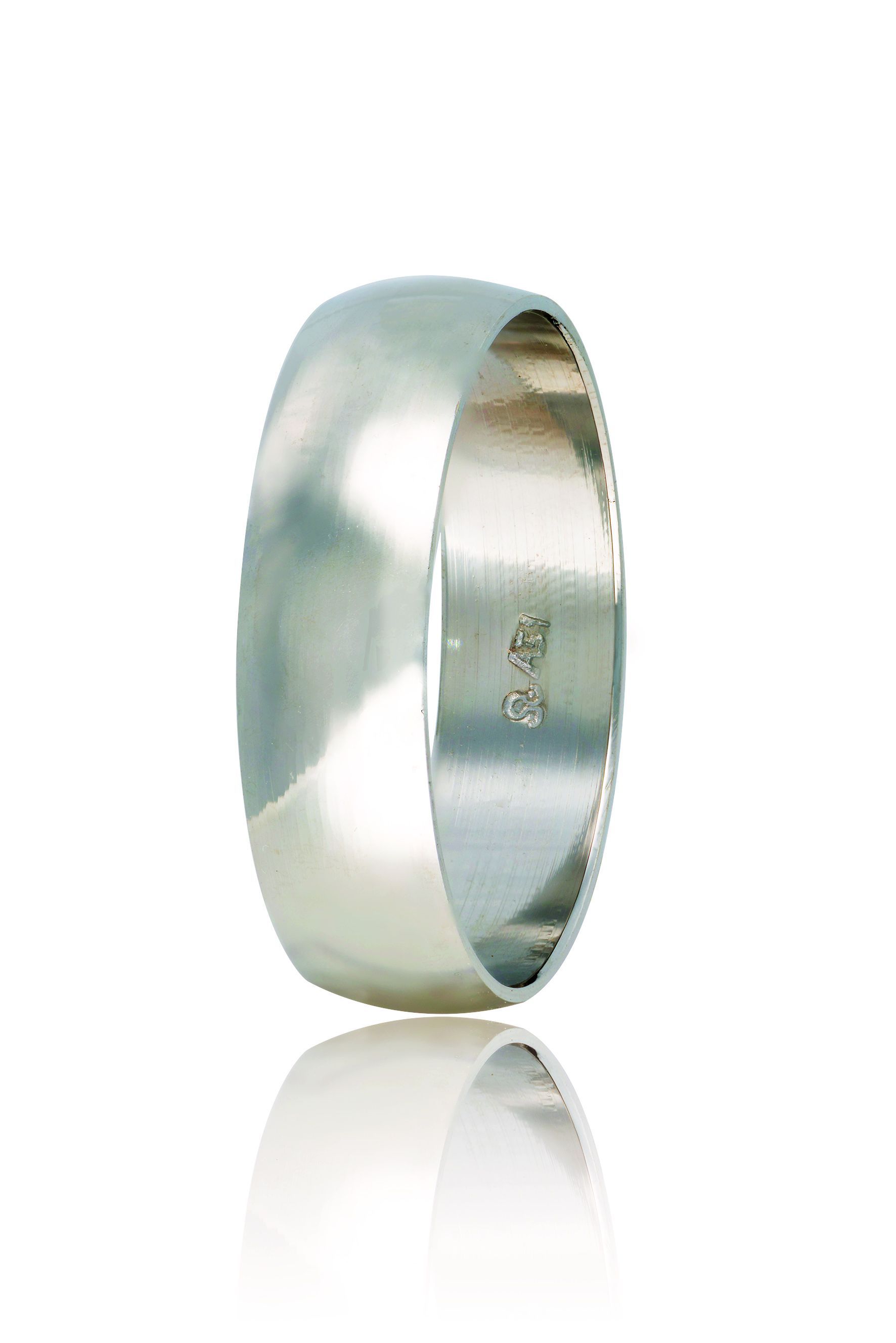 White gold wedding rings 6mm (code HR4Aw)